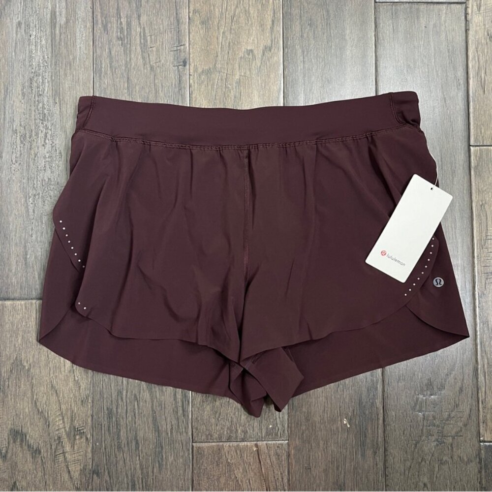 Lululemon NWT Fast and Free High-Rise Classic-Fit Split Short 3" Goodnight Plum